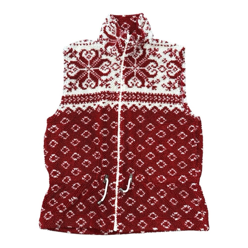 County Clothing Co Red Nordic Fleece Vest Women’s XS X-Small Sherpa Canada